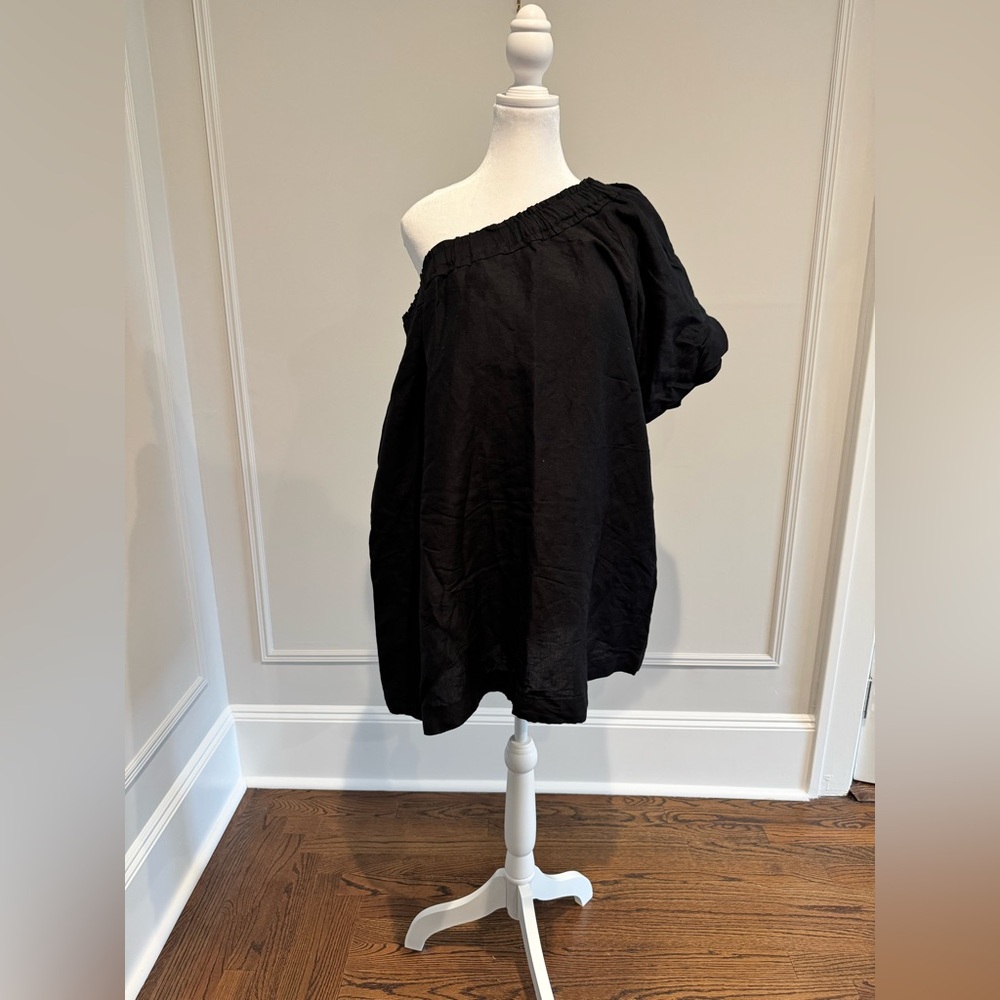 Anthropologie Elegant Black linen dress